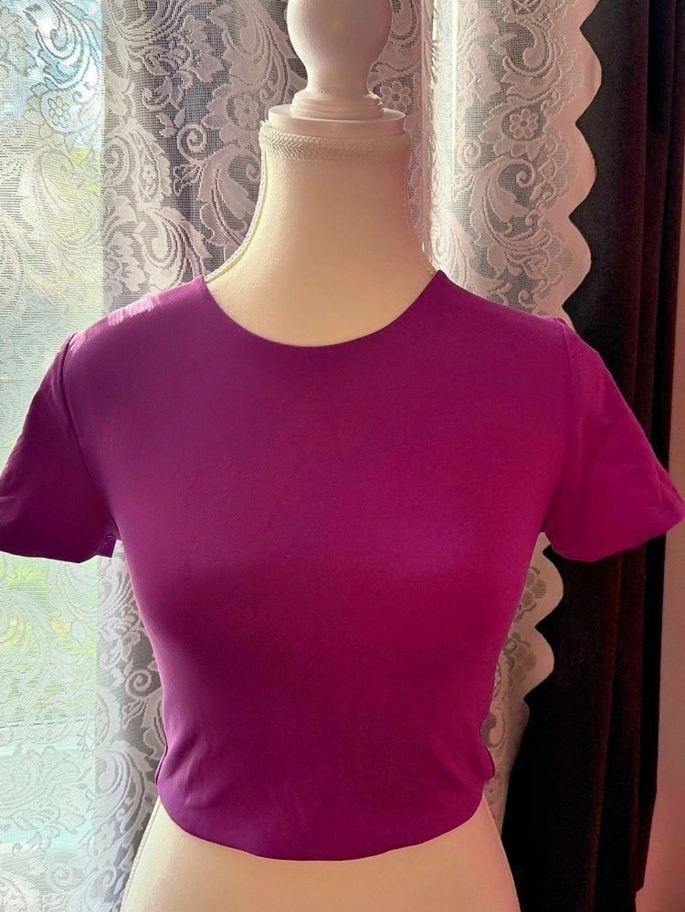 Aritzia Babaton Contour Short Sleeve Top Purple